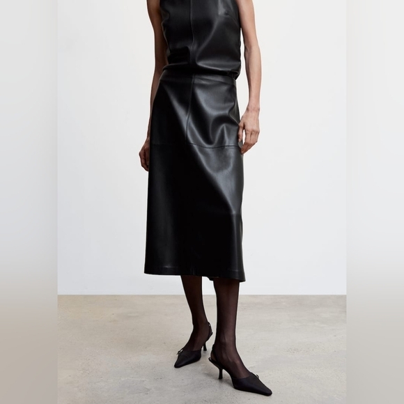 Mango Dresses & Skirts - Mango [S]  Faux-leather skirt